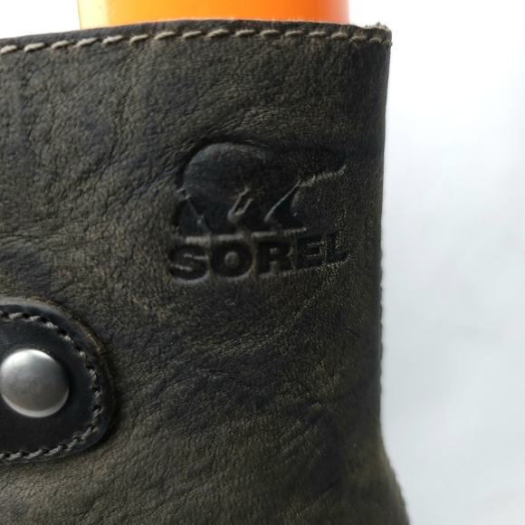 SOREL Joan of Arctic Leather Helen Wedge Lace-Up Sz US7.5 - Picture 3 of 13